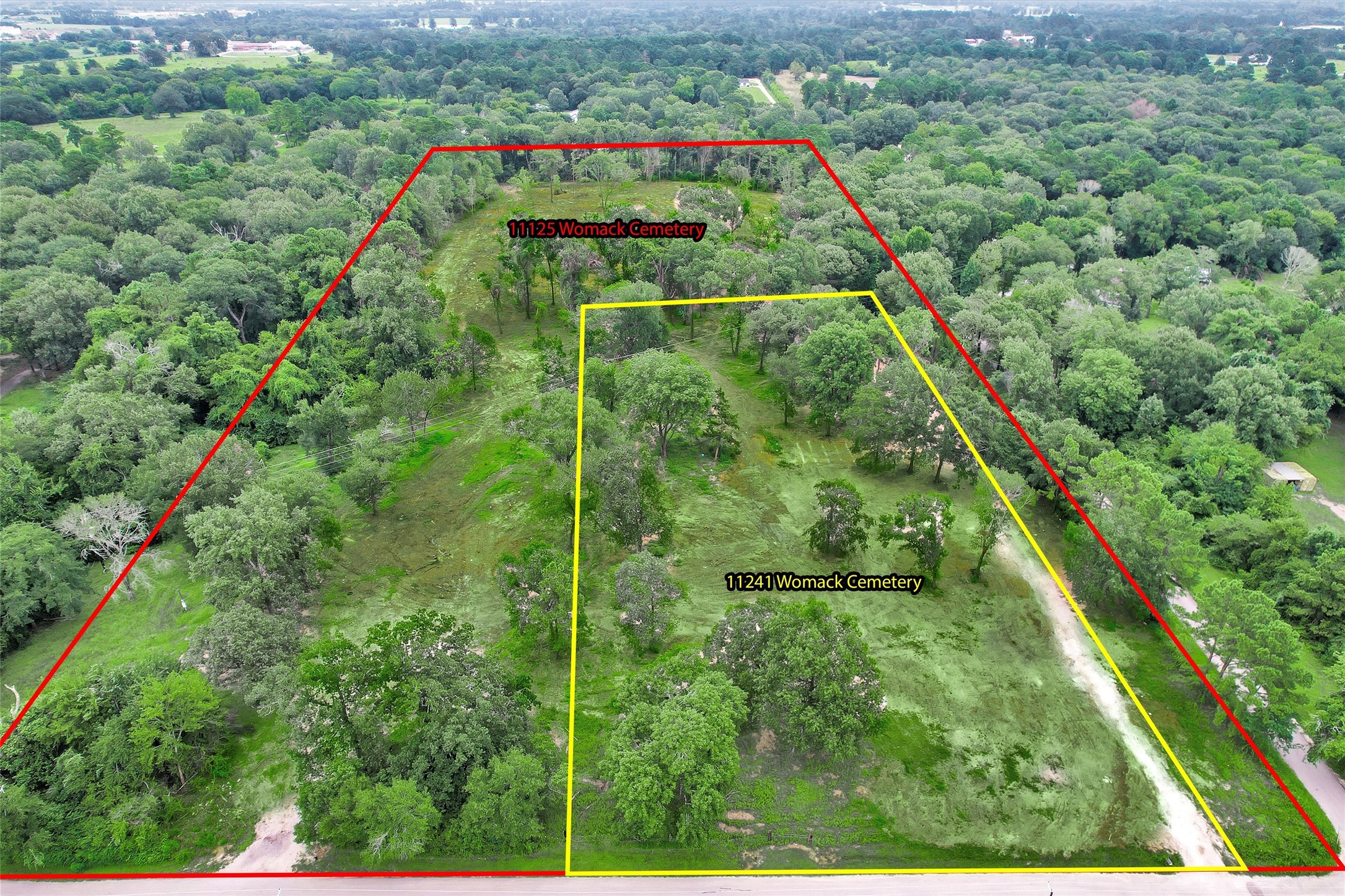 10.548-acres Womack Cemetery Road Montgomery, TX 77316 - Photo 9 of 15 an aerial view of residential houses with outdoor space and trees