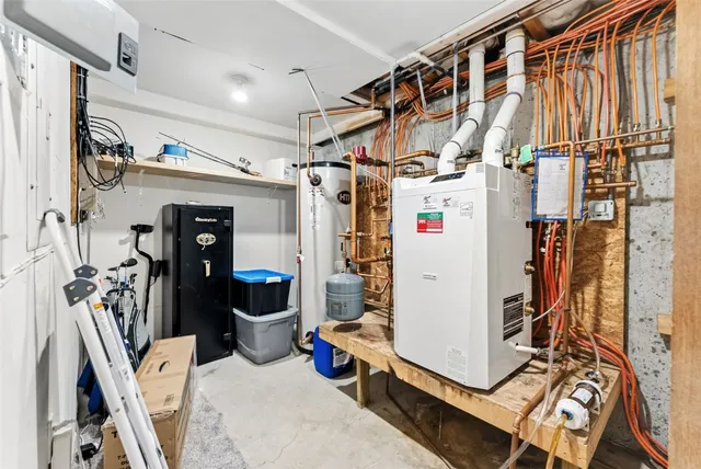a view of a storage room with washer and dryer