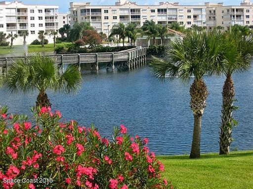 8911 Lake Drive, Unit 206 Cape Canaveral, FL 32920 - Photo 2 of 22 a backyard of a house with lots of green space and plants