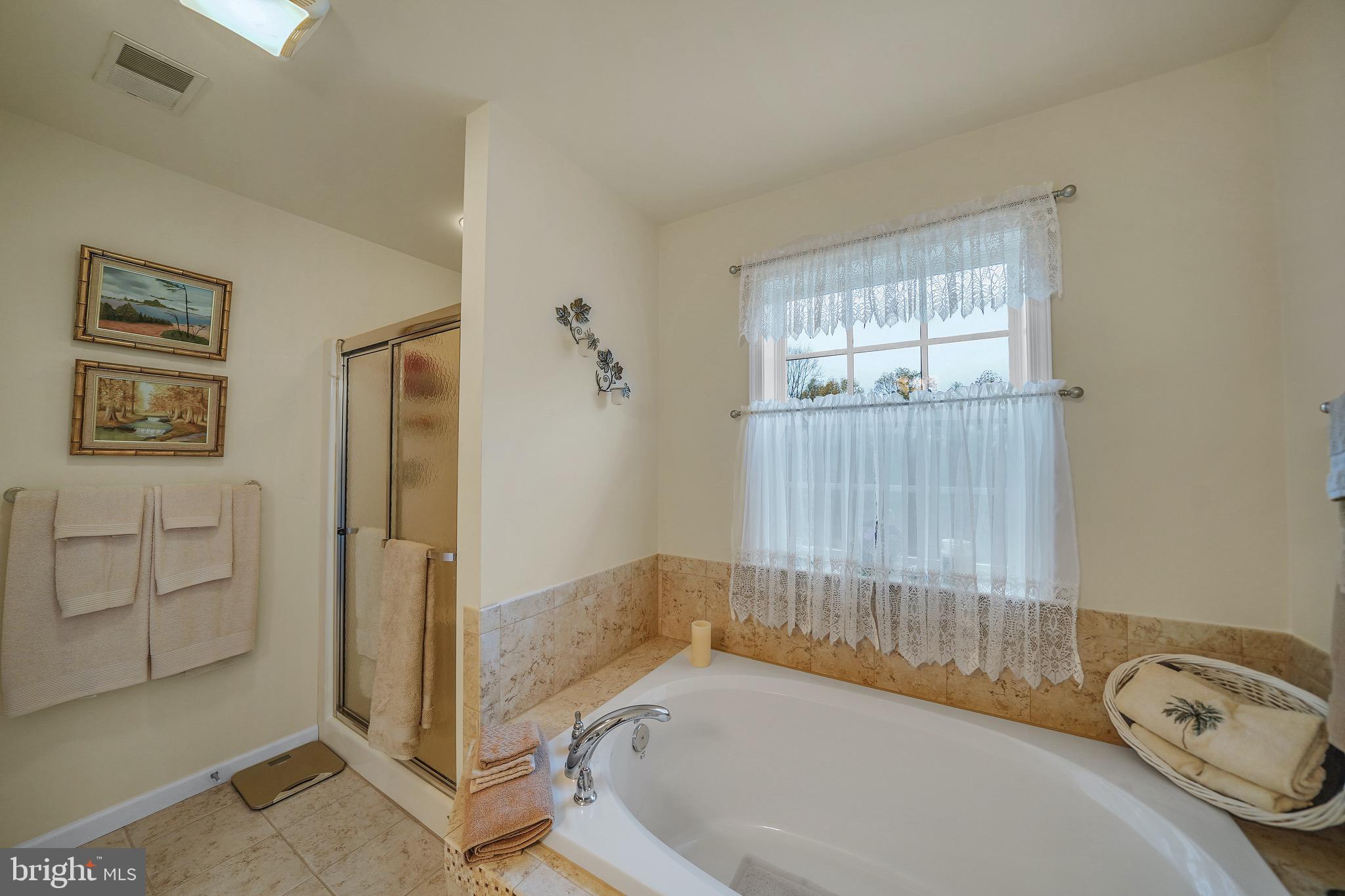23 Abby Road Avondale, PA 19311 - Photo 21 of 31 Master Shower and Soaking Tub with Window to Rear