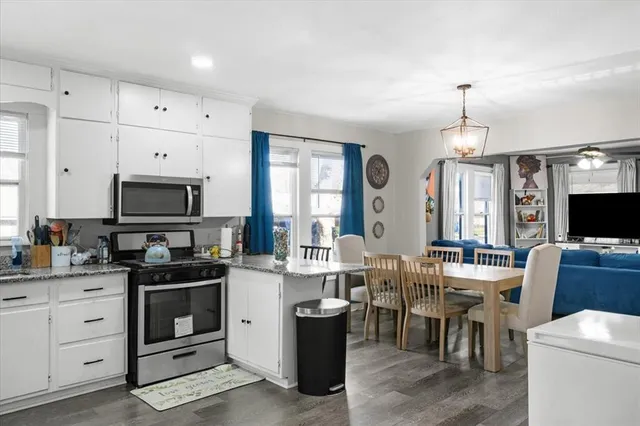 a kitchen with lots of counter top space