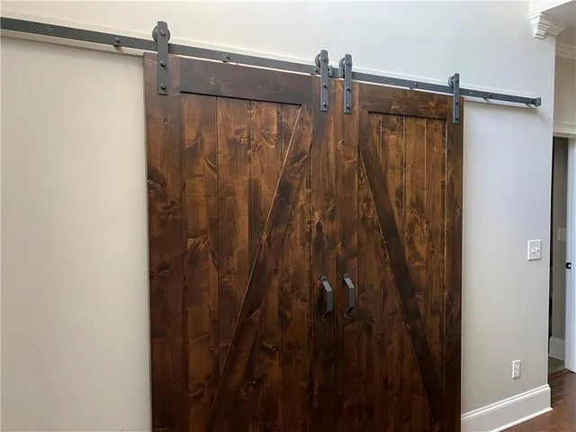 a bathroom with a shower and a tub