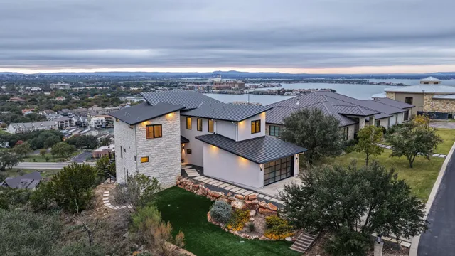 an aerial view of multiple house