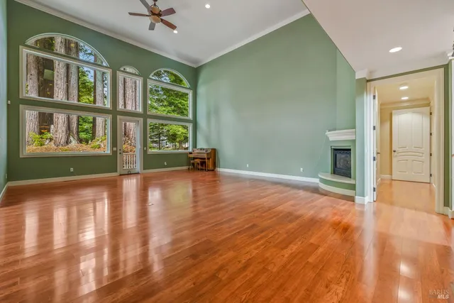 a view of front door with wooden floor