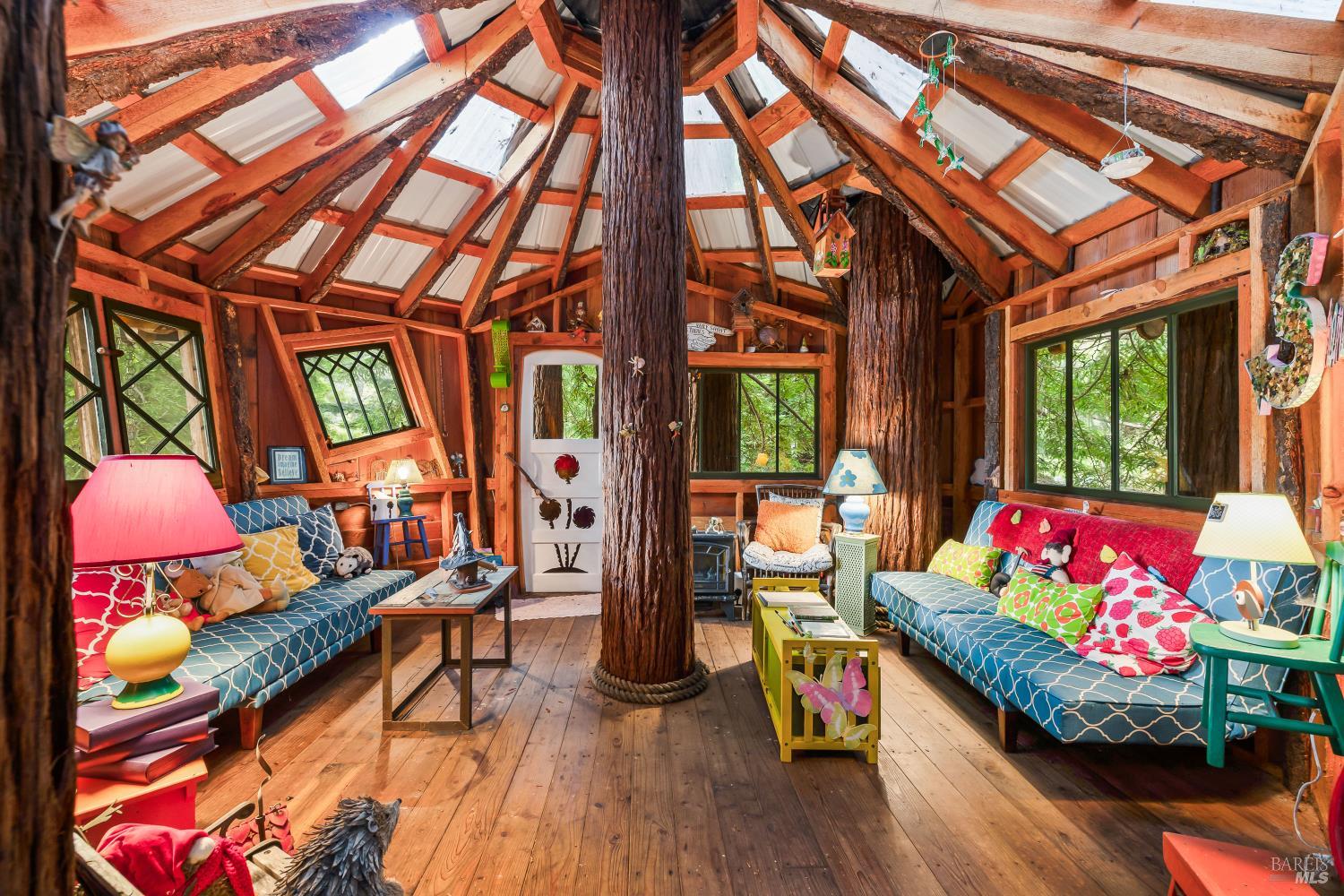 16611 Pearl Ranch Road Fort Bragg, CA 95437 - Photo 49 of 71 a outdoor living space with furniture and a flat screen tv