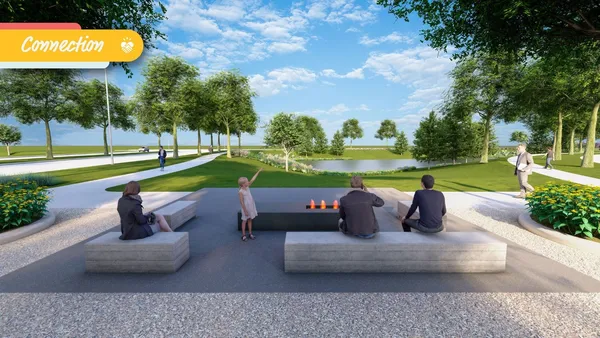 a park view with a sitting space and garden