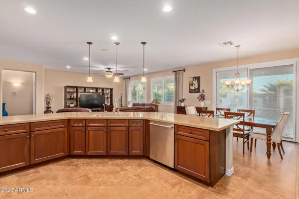 a kitchen with lots of counter space sink and appliances