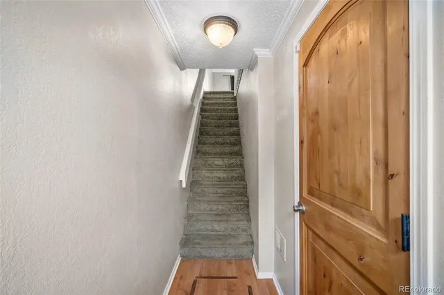 a view of a entryway of stairs