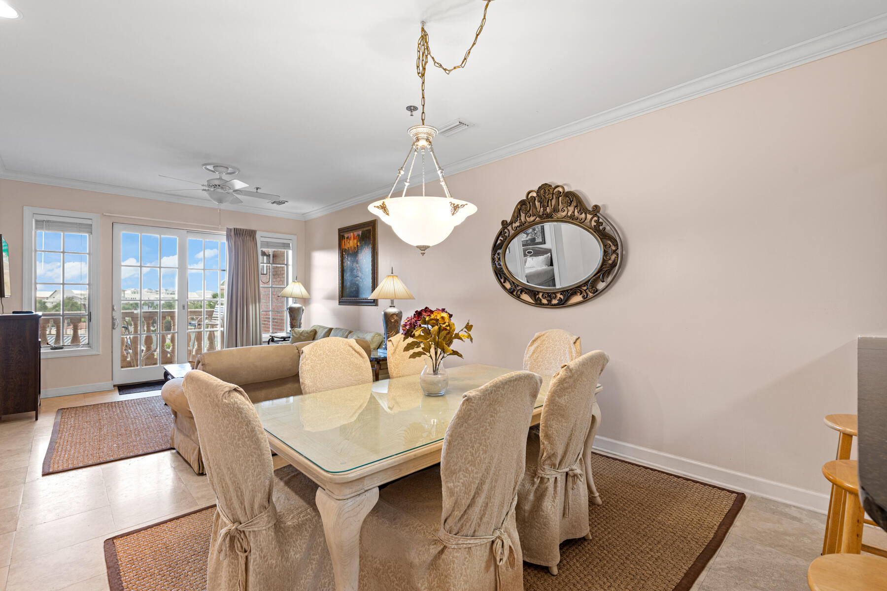 10343 East County Highway 30A, Unit 312D Inlet Beach, FL 32413 - Photo 6 of 19 a dining room with furniture and a large window