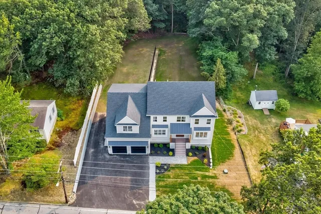 an aerial view of a house