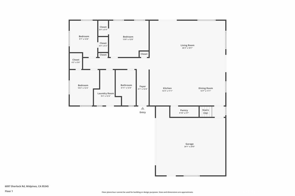 6097 Sherlock Road Midpines, CA 95345 - Photo 62 of 63 a picture of floor plan