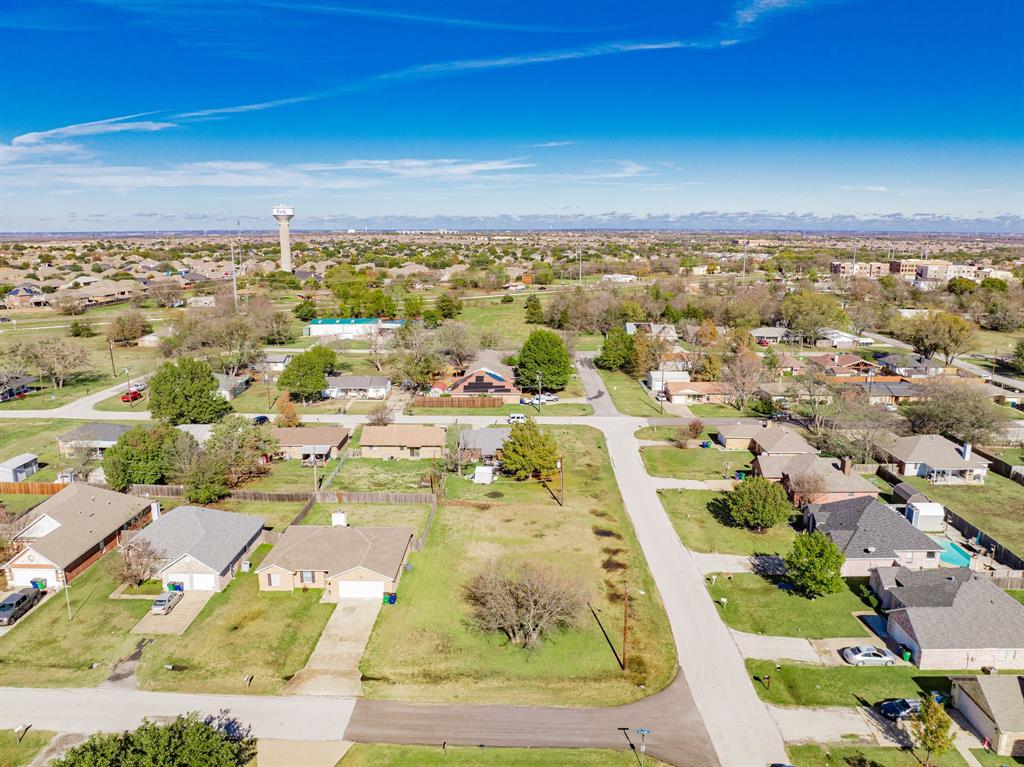 Aerial perspective of suburban area