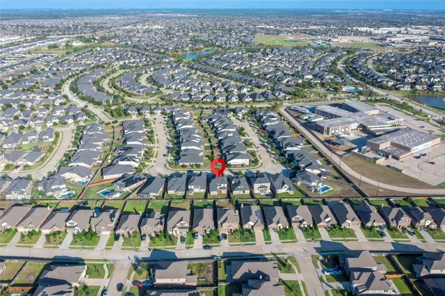 an aerial view of multiple house
