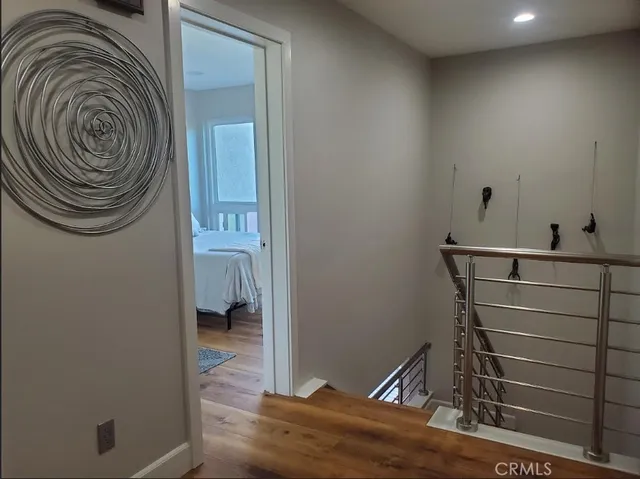 a view of hallway with washer and dryer