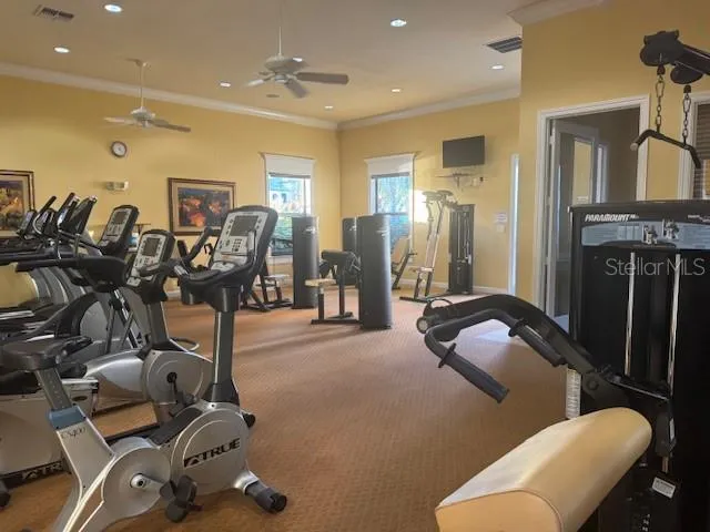 a room with furniture pool table and window