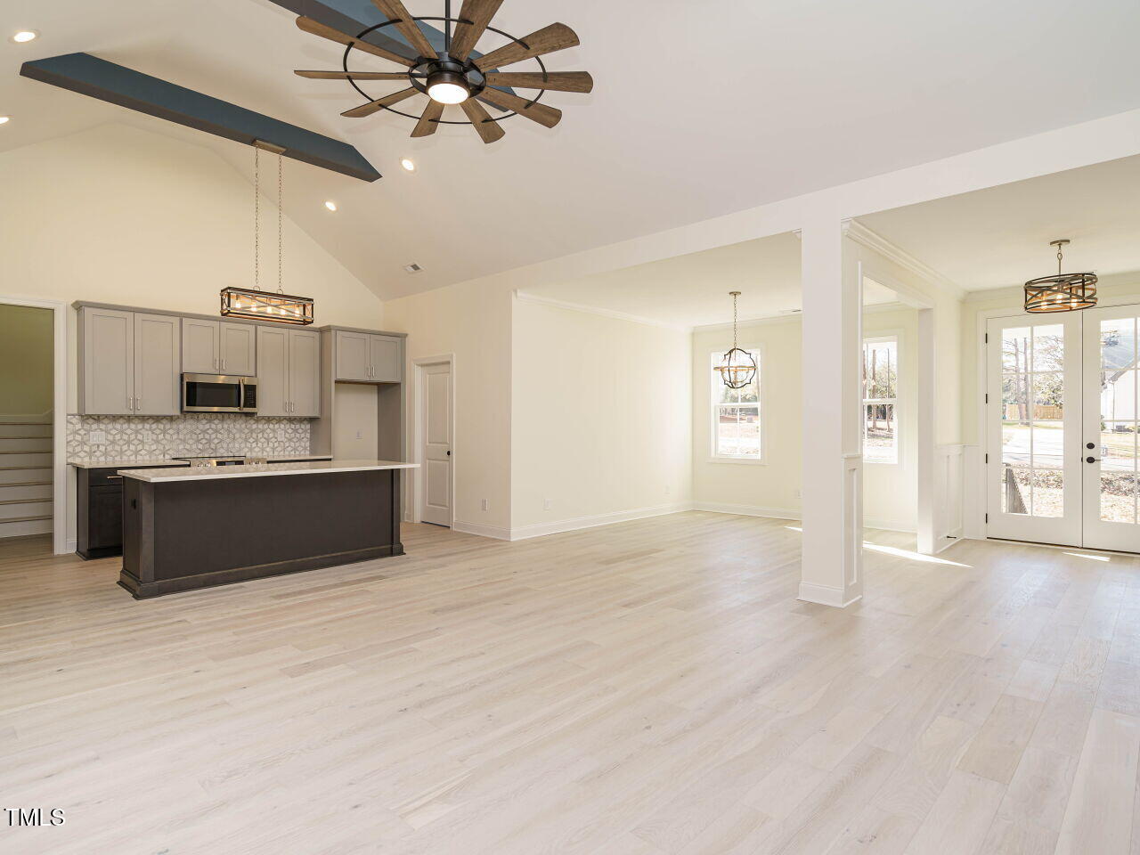30 Tamaran Ct Spring Spring Hope, NC 27882 - Photo 11 of 37 a view of a kitchen with a sink cabinet a kitchen and chandelier fan