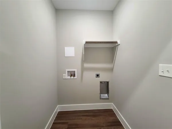 a view of small space with wooden floor