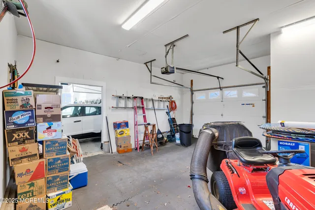 a view of a car in garage