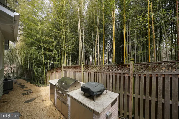 a view of barbeque grill with backyard