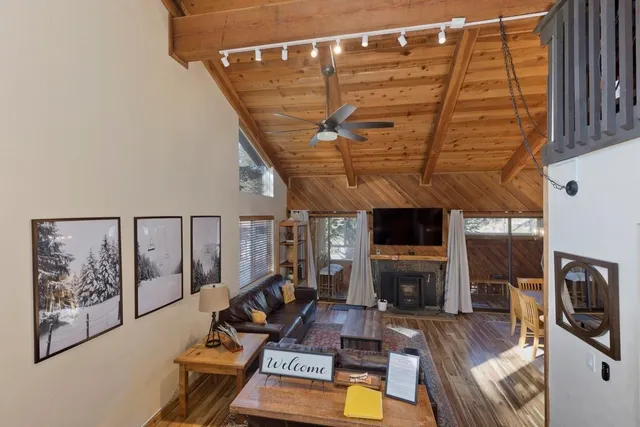 a living room with furniture