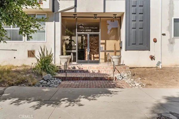 a view of a building with many windows