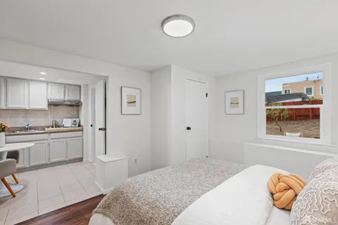 a view of a lake with a house in the background