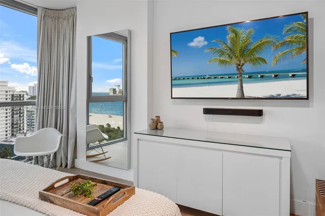 a living room with furniture