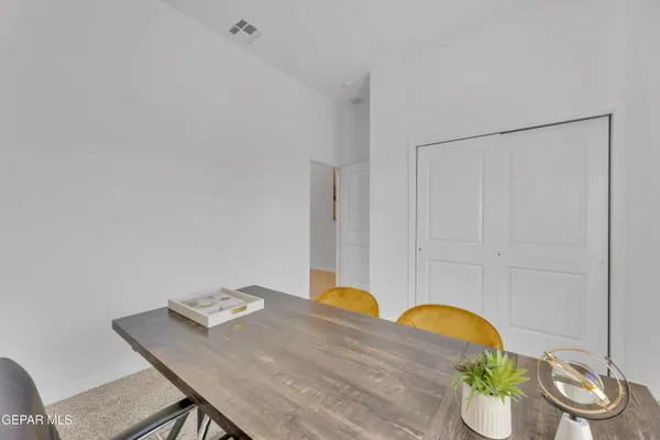a workspace with furniture and window