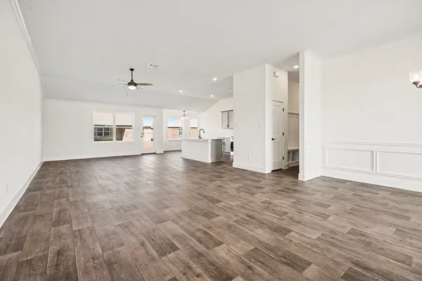 a view of a kitchen with a sink and cabinets