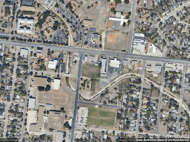 an aerial view of a building