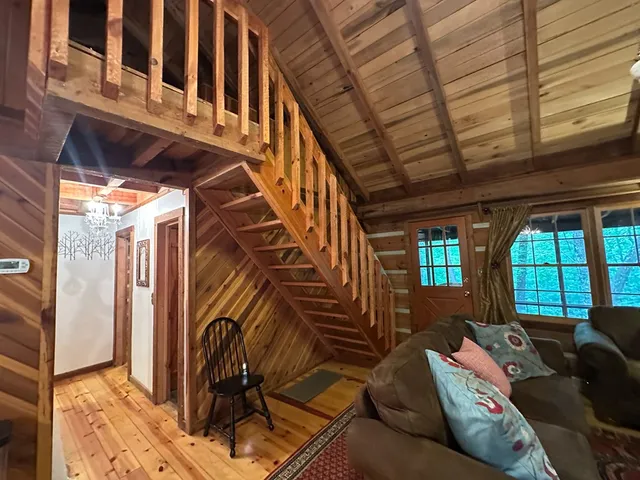 a living room with furniture