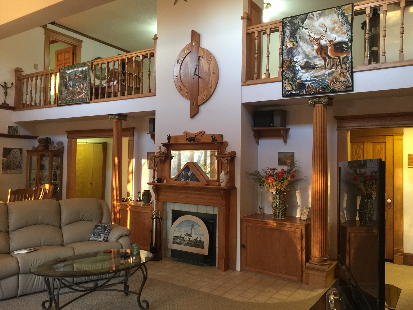 16380 Browns Road Morrison, IL 61270 - Photo 3 of 41 a living room with furniture a fireplace and a chandelier