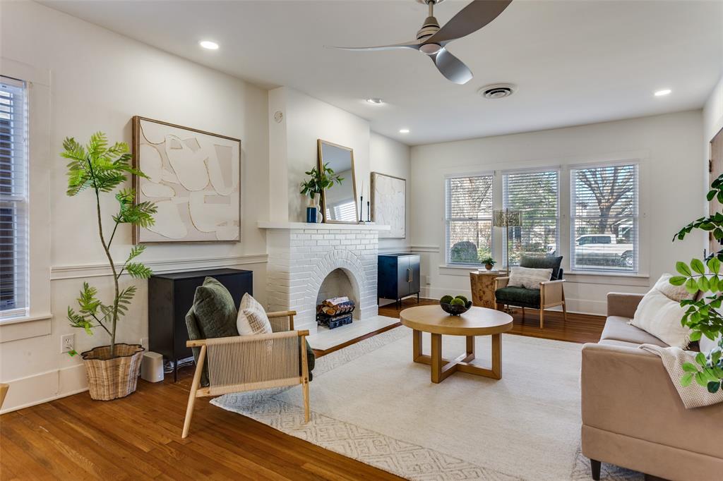 4601 Pershing Avenue Fort Worth, TX 76107 - Photo 5 of 28 a living room with furniture and a fireplace