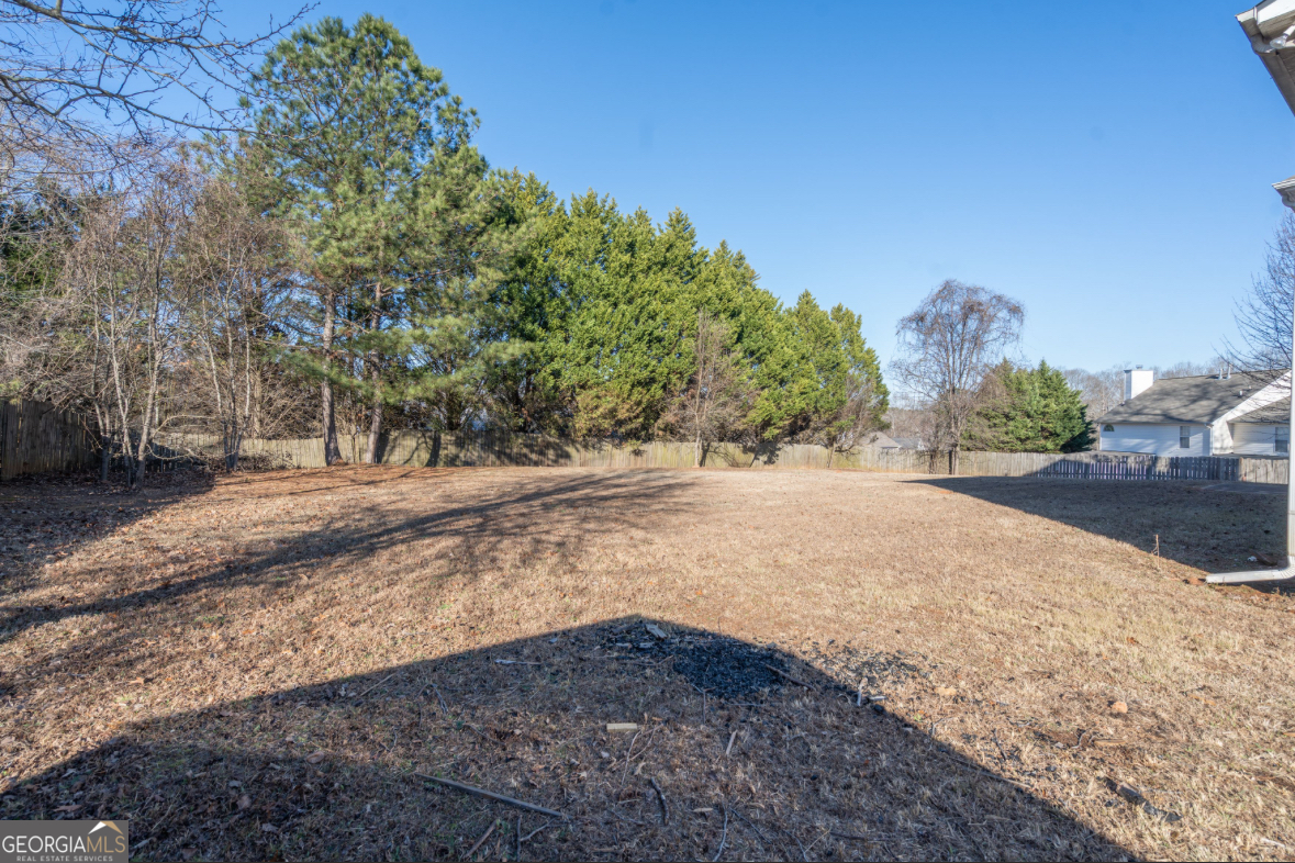 4414 Mitchells Ridge Drive Ellenwood, GA 30294 - Photo 24 of 25 a view of dirt yard with a large tree