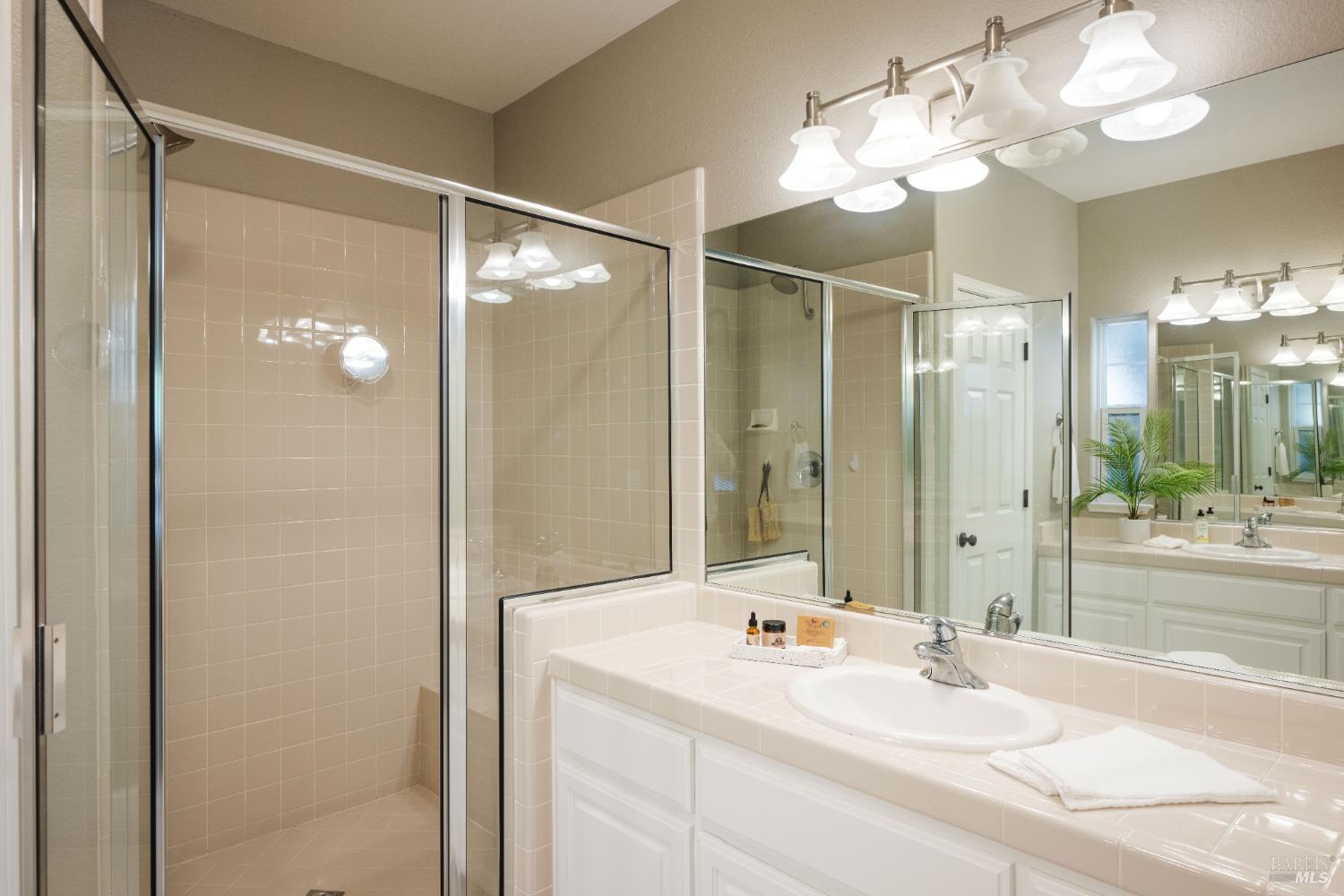 1238 Darling Street Napa, CA 94558 - Photo 29 of 68 a bathroom with a sink double vanity and a mirror