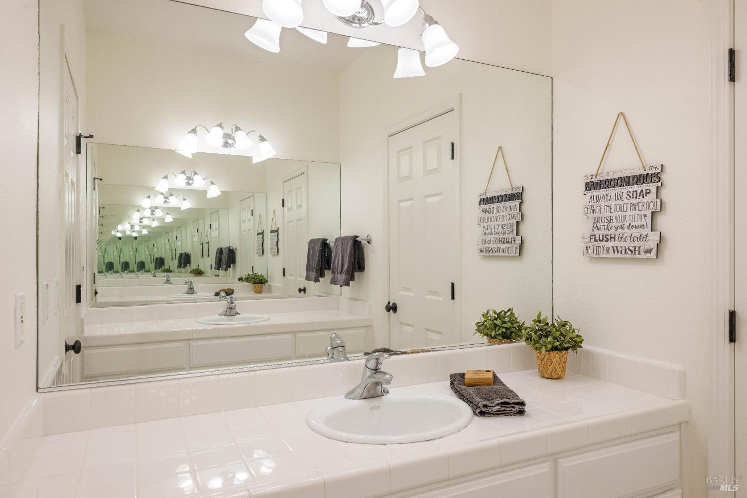 1238 Darling Street Napa, CA 94558 - Photo 42 of 68 a bathroom with a sink a faucet a mirror and vanity