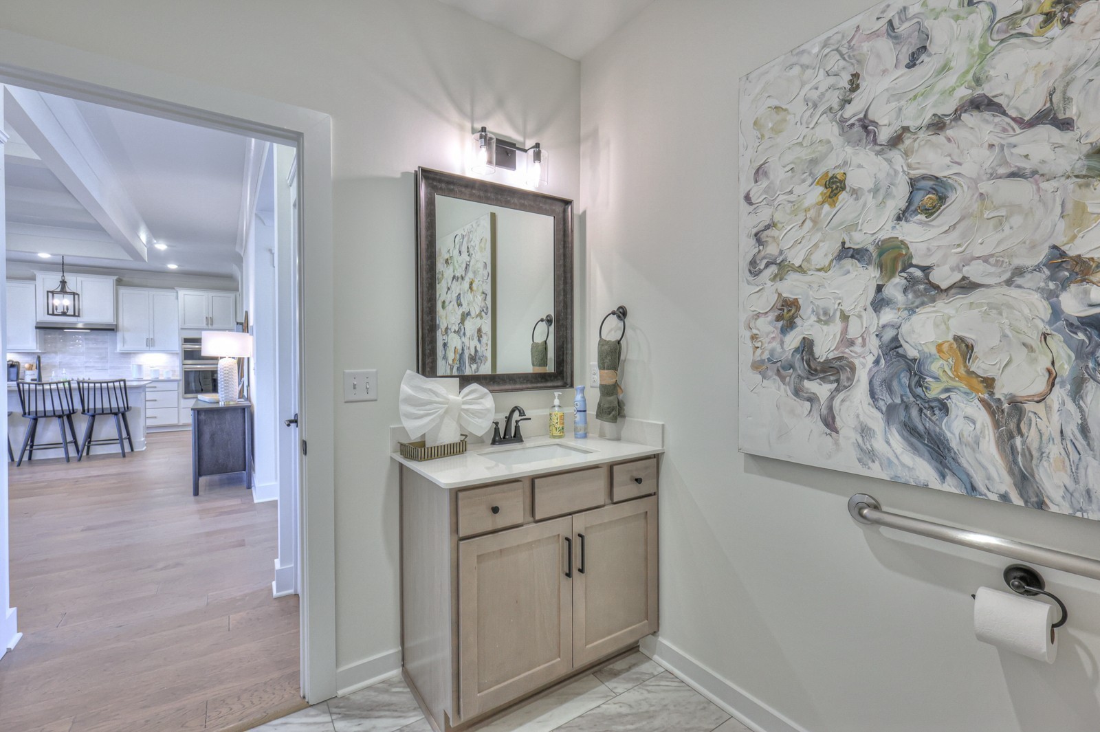 2846 Bluestem Road Columbia, TN 38401 - Photo 26 of 28 a bathroom with a granite countertop sink a toilet and a mirror