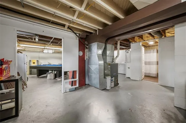 a view of balcony with wooden floor