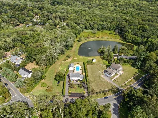 an aerial view of residential houses with yard