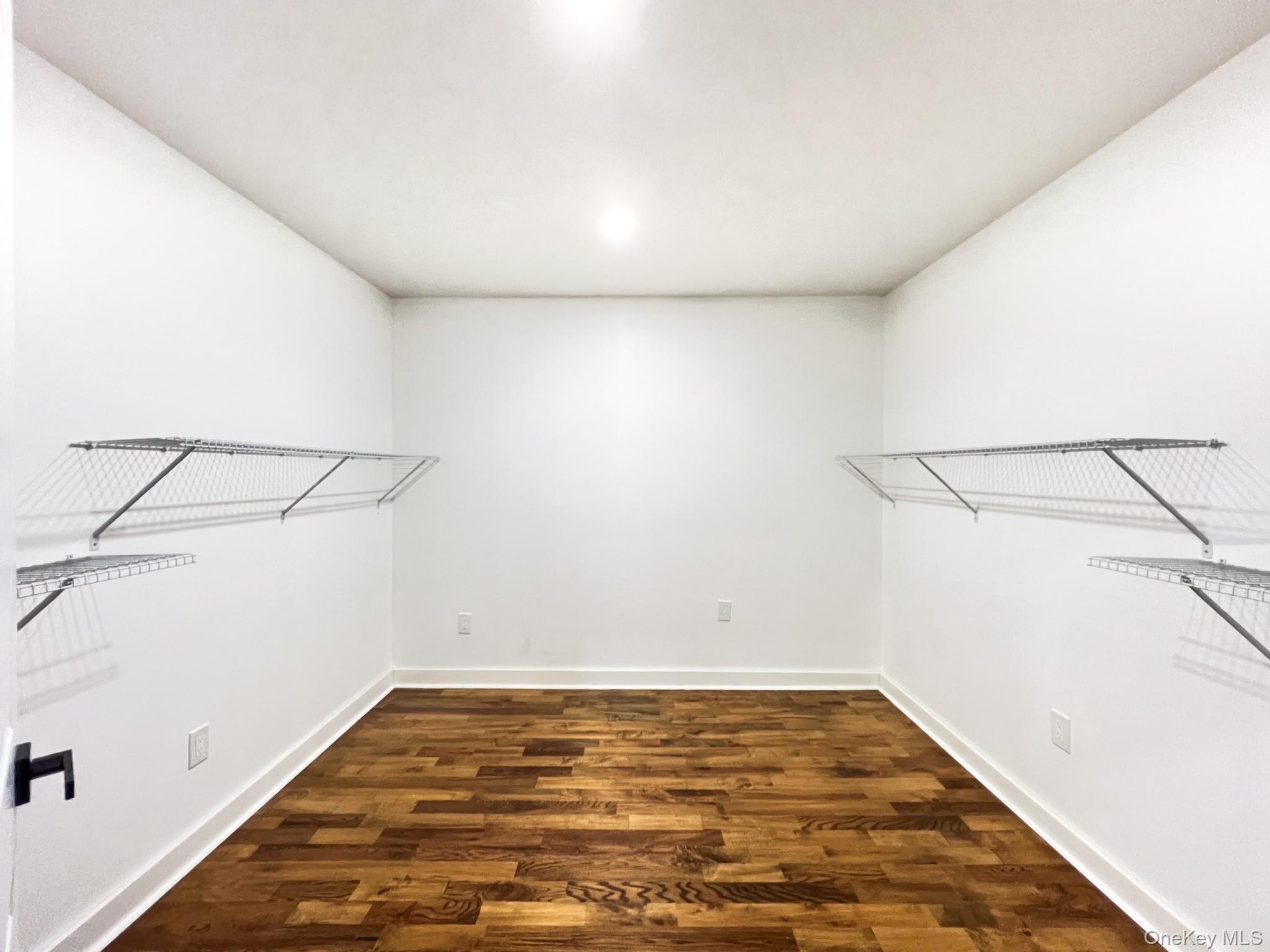 82 Hampton Road Marlboro, NY 12542 - Photo 22 of 39 Spacious walk-in closet featuring wood flooring, white walls, and built-in wire shelving
