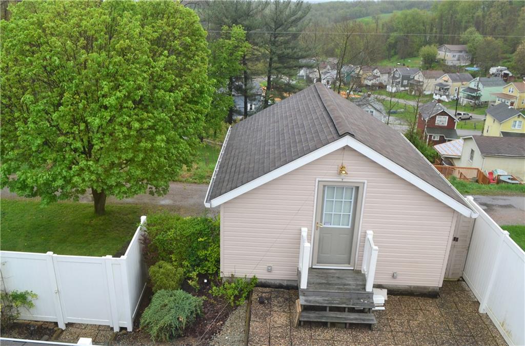 314 Main Street Richeyville, PA 15358 - Photo 4 of 25 Birds eye view of the detached garage and loft, recently used for a home office, but could be a great art studio, craft room or a Terrific club house for the kids!