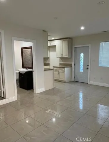 a kitchen with a cabinets and counter space