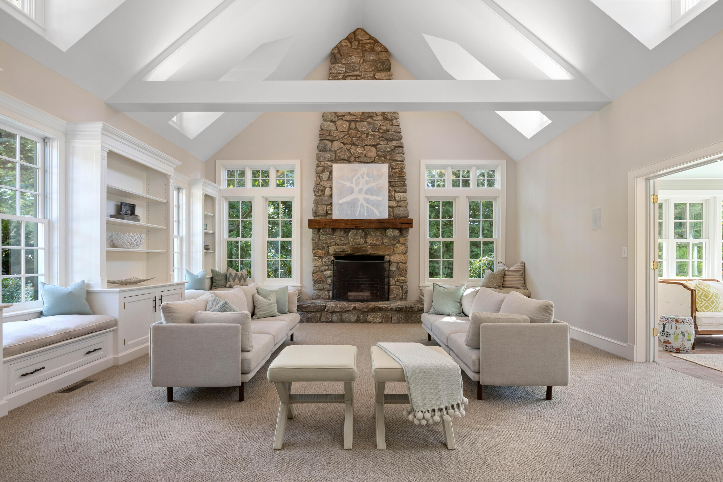 7 Berry Lane Darien, CT 06820 - Photo 3 of 27 a living room with furniture and a fireplace