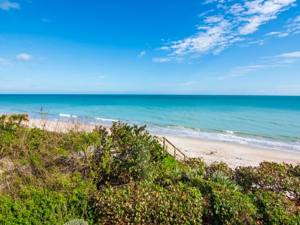 a view of an ocean and beach