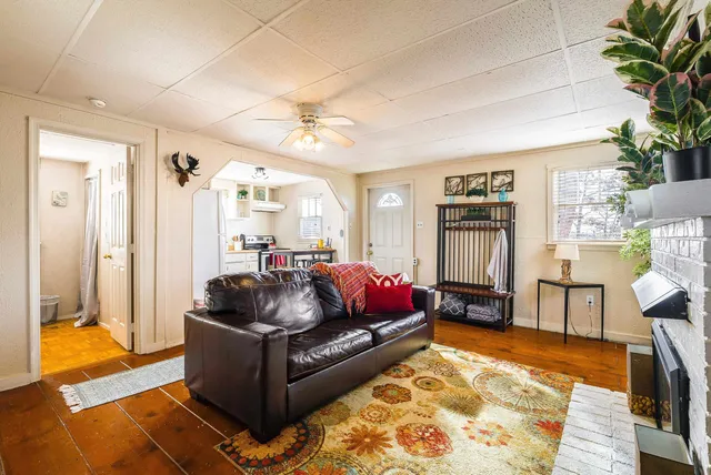 a bathroom with a sink and mirror