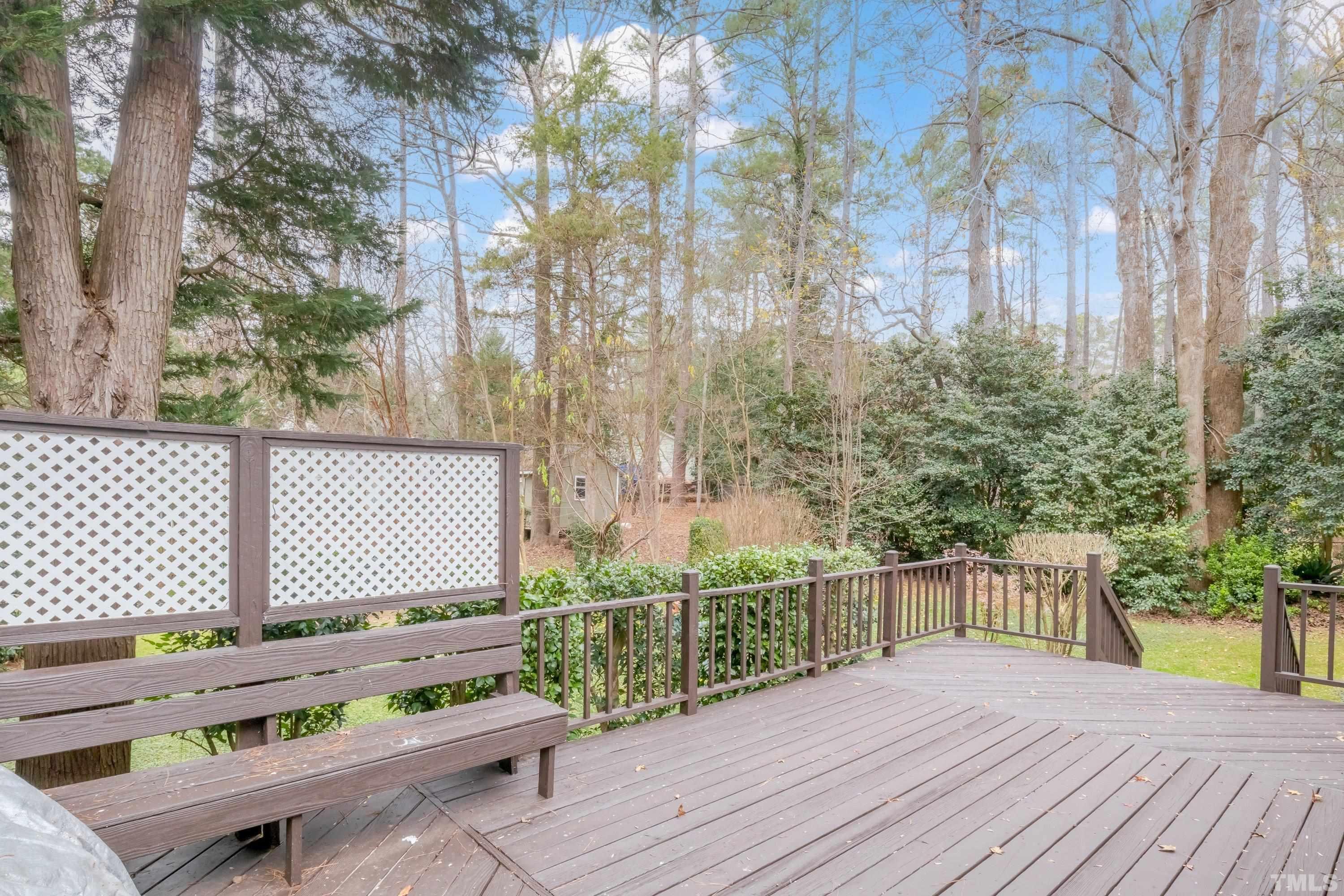 1012 Ironstone Court Raleigh, NC 27615 - Photo 33 of 41 a view of deck with furniture and trees