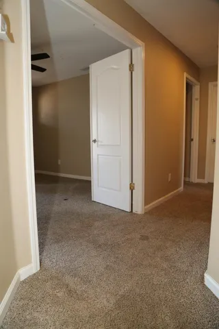 an empty room with closet