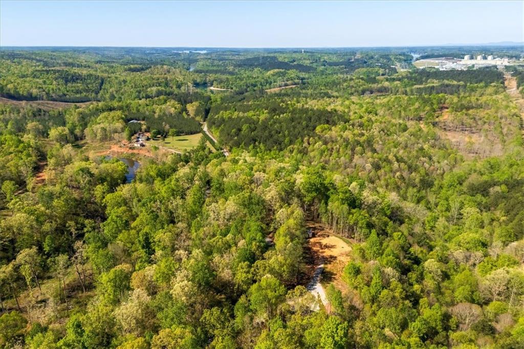 0 Ridgedale Road Six Mile, SC 29682 - Photo 4 of 5 Vast green acreage unfolds with a winding road, a peaceful pond, and distant water views.