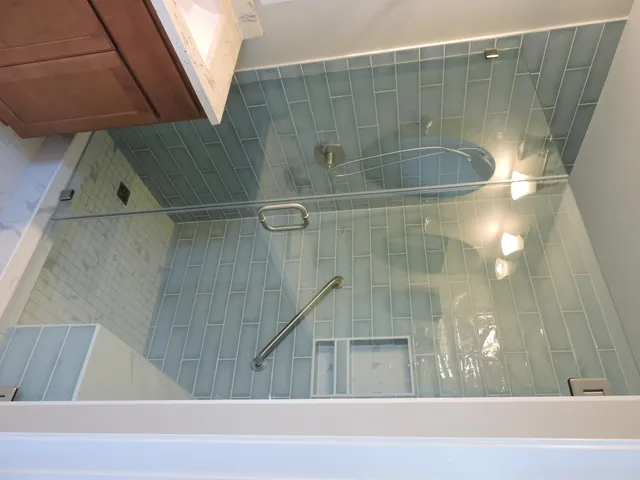 a bathroom with a shower