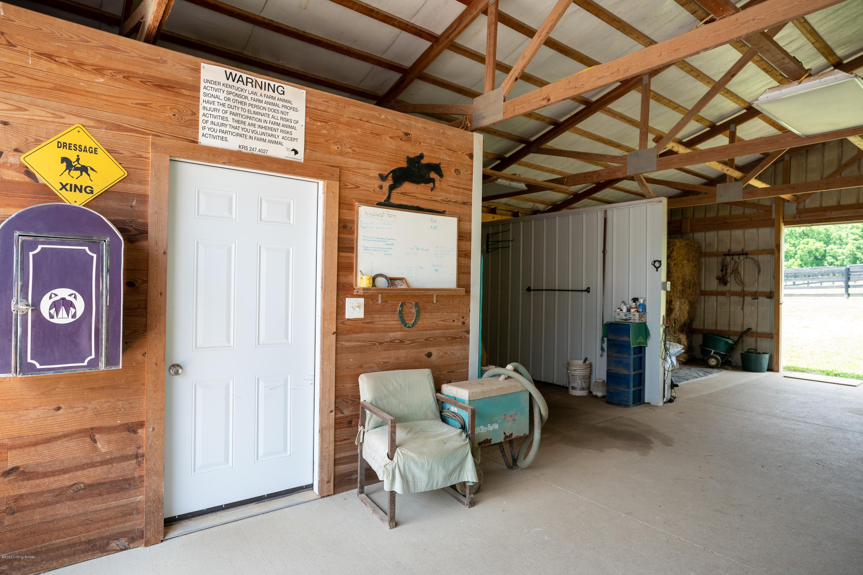 8110 Elk Lick Falls Road Lexington, KY 40515 - Photo 34 of 38 Tack room, wash rack & hay/feed area